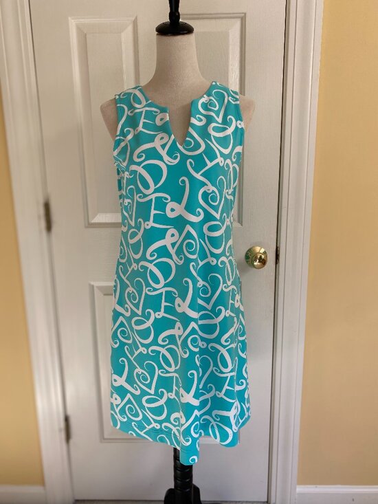 Lulu-B Dresses & Skirts - LULU B turquoise white sleeveless UPF dress size small